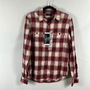 Lucky Brand Mens Classic Fit Plaid Flannel Button Down Long Sleeve Shirt Size S